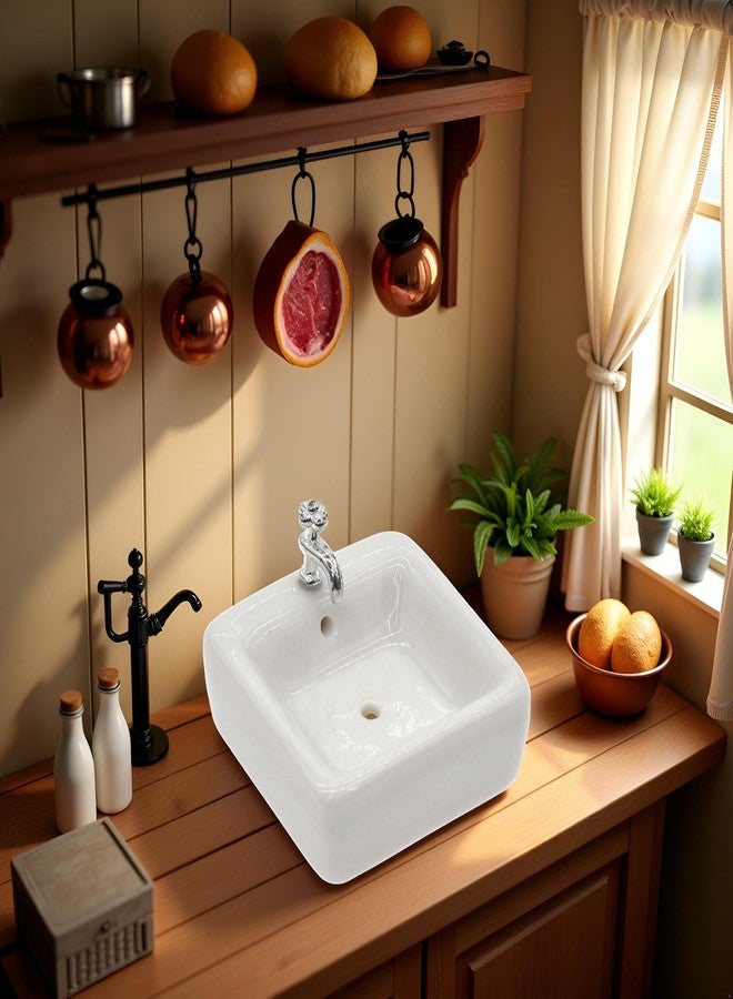 Wentoenapp Dollhouse Wash Basin Wide Application Exquisite 1:12 Scale Doll House Furniture Sink for Entertainment Square, Furniture, Decorations - Image 5